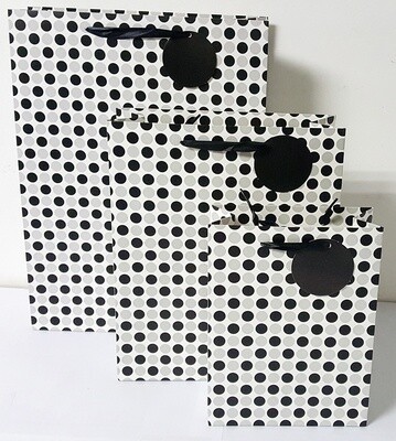 Black Polka Dots Medium PK3 (R12,50 Each)
