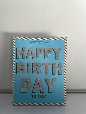 Happy Birthday To You Blue Large Gift Bag PK3 (R17.50 Each)