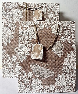 Gift Bag Medium - Butterfly Lace PK3 (R12.50 Each)