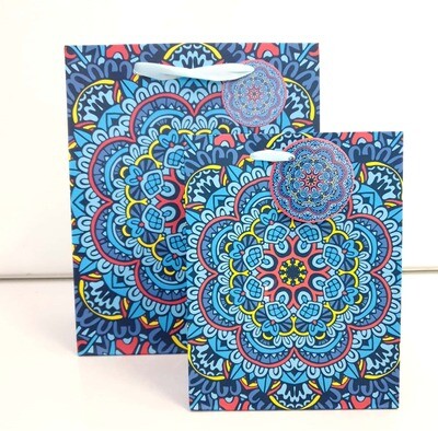 Mandala Art Blue Medium Gift Bag PK3 (R17.50 Each)