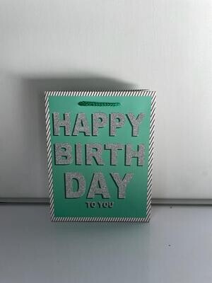 Happy Birthday To You Green Medium Gift Bag PK3 (R15 Each)