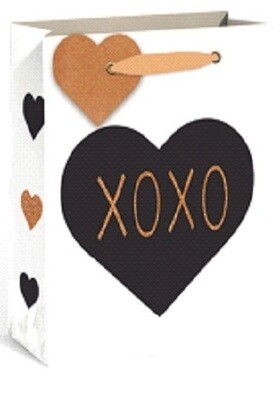 Heart XOXO Glitter Medium Gift Bag PK3 (R20 Each)