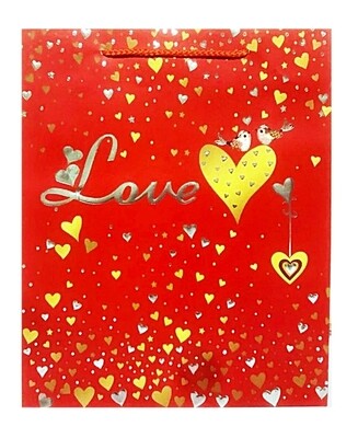 Love Hearts Red Medium Gift Bag PK3 (R15.50 Each)