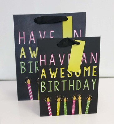 Have An Awesome Birthday Black Small Gift Bag PK3 (R15 Each)