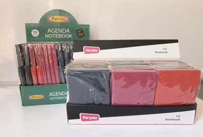 Plain Dark Colours Flexi Hard Cover Notebook with Clip A5 16PC