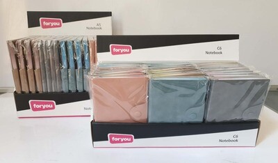Stone Look Flexi Hard Cover Notebook with Clip A6 24PC