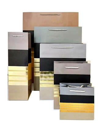 Striped men&#39;s Gold Lines Extra Small Gift Bag PK3 (R8.50 Each)