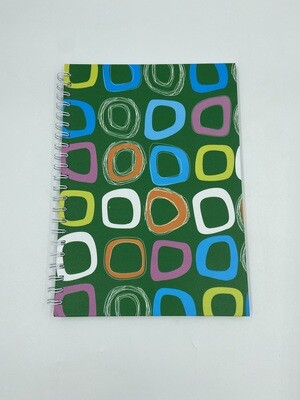 A4 Note Book Green Multi-Colour Circle