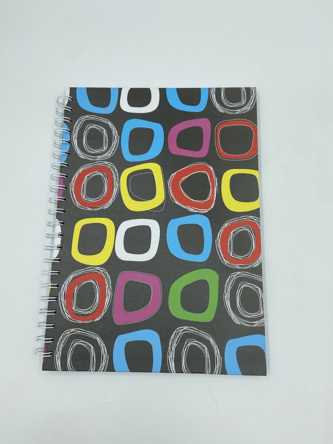 A4 Note Book Grey Multi-Colour Circle