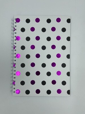 A4 Note Book Purple Polka dot
