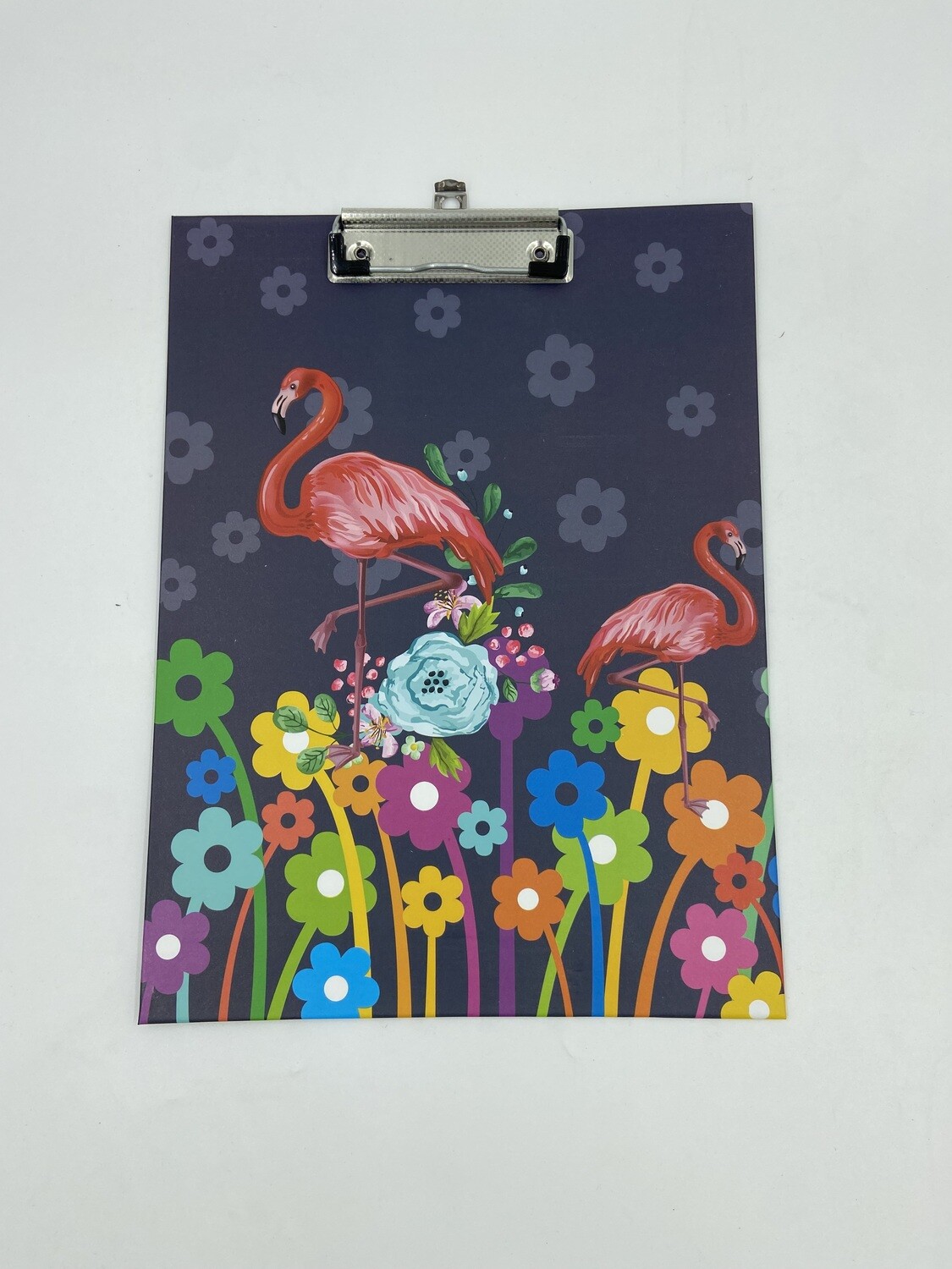 Two flamingos flower background Clipboard