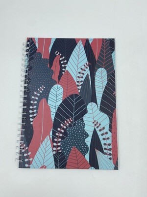 A4 Note Book Turquoise Leaves