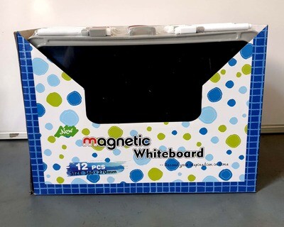 360X270mm Magnetic White/Black Board Double Sided (Box 12)