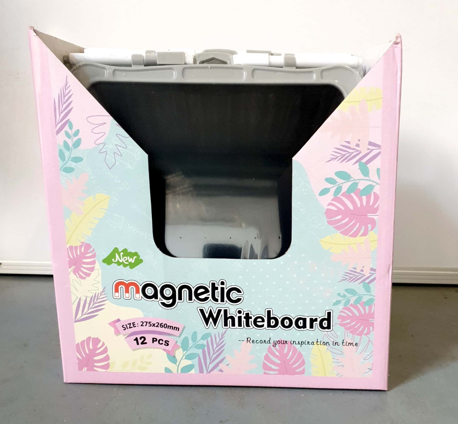 275X260mm Magnetic White/Black Board Double Sided (Box 12)