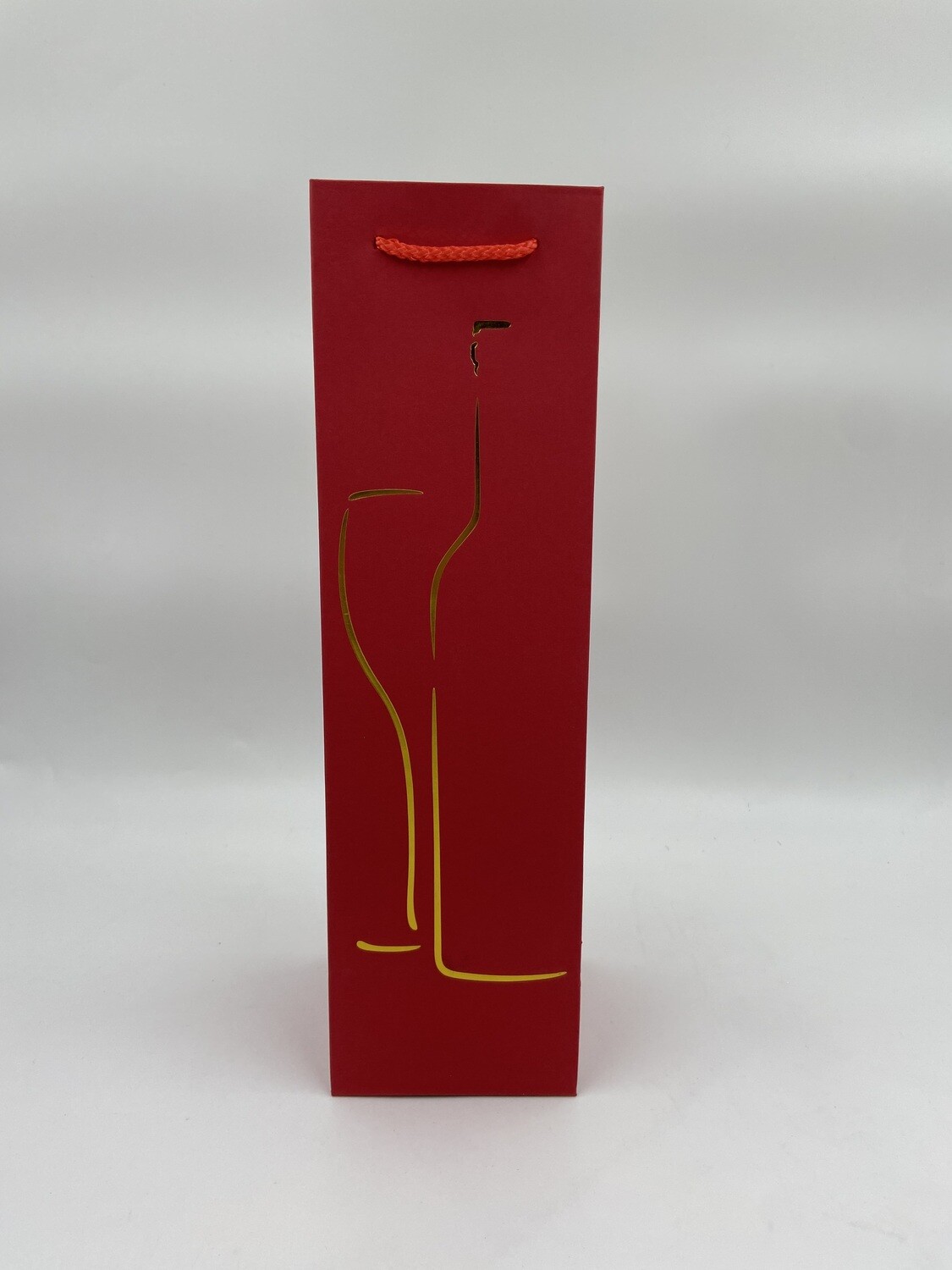 Bottle and Glass Gold Outline Red Wine Bag PK3 (R10.50 Each)