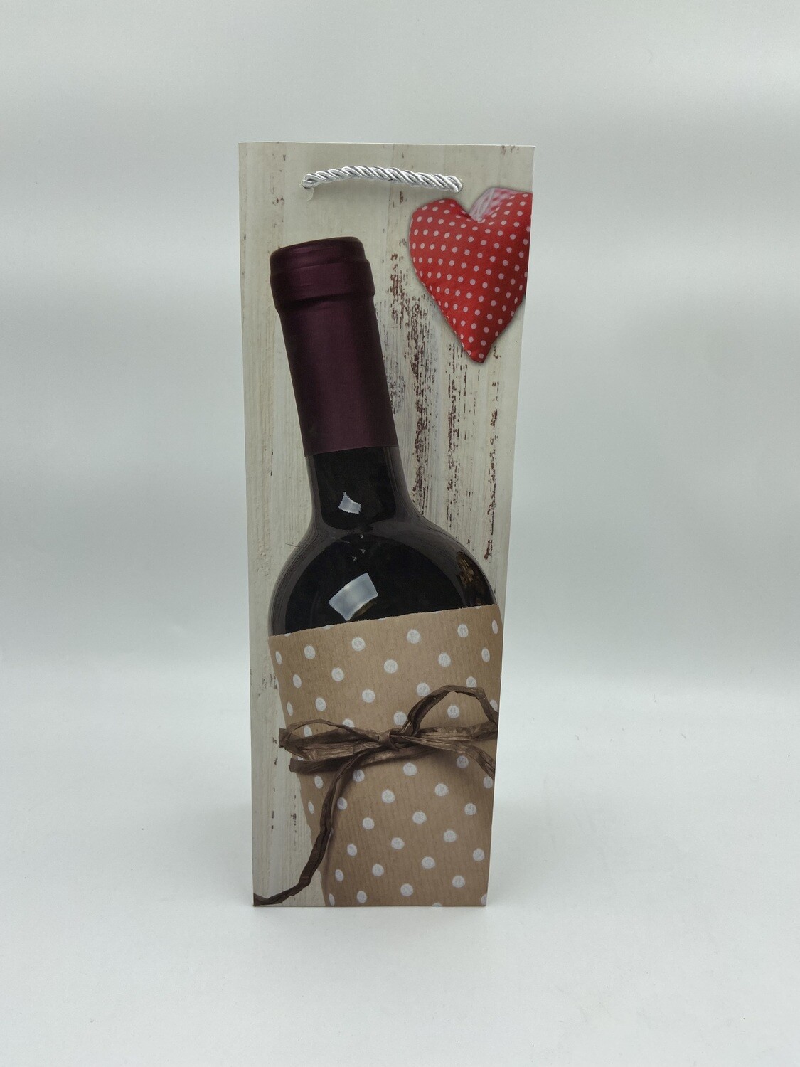 Wine Bag - Wine Bottle With Dotted Heart PK3 (R9.50)