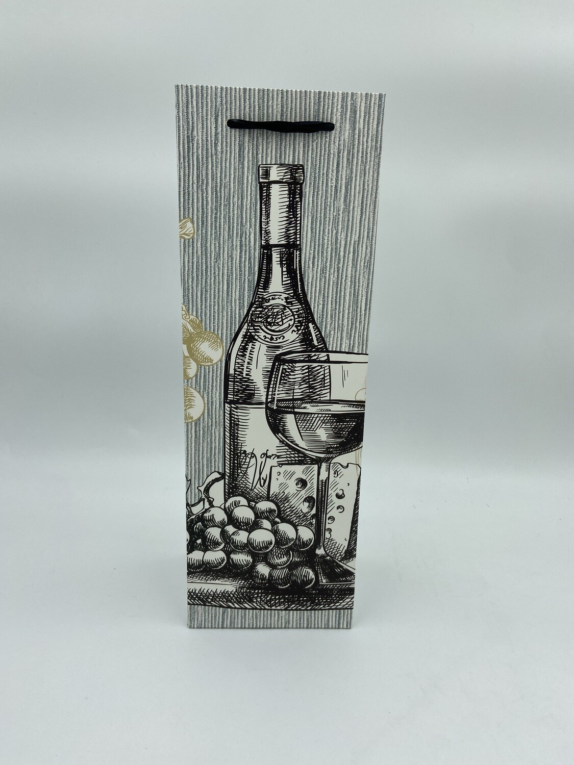 Grey Stripe with a Touch of Yellow Bottle Wine bag PK3 (R10.50)