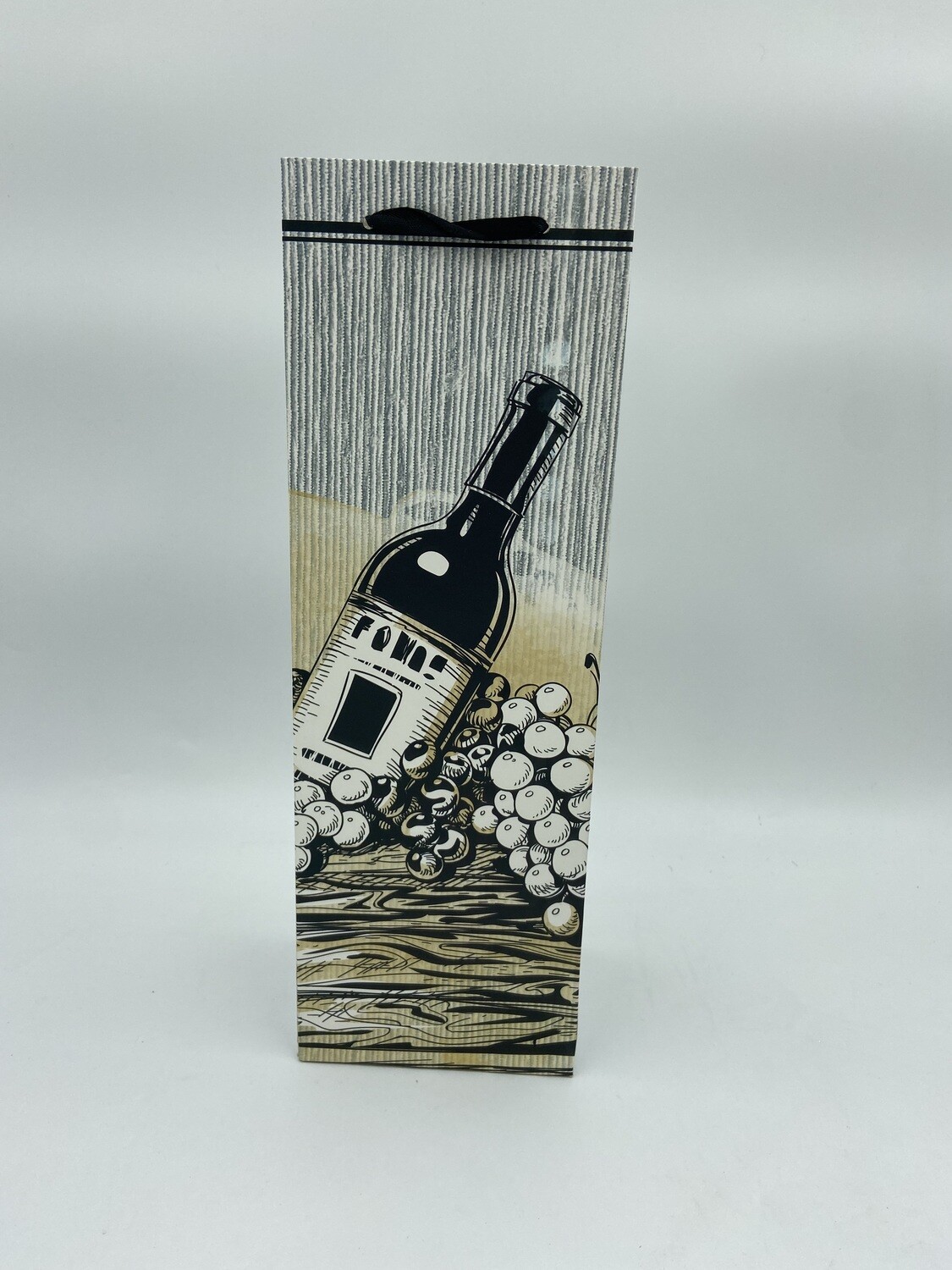 Grey Stripe with Yellow Bottle  Wine bag PK3 (R10.50)