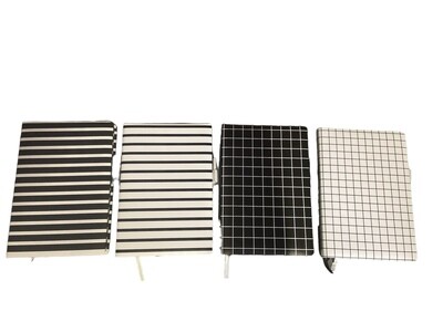 A5 Padded Notebook Black And White Designs 12PC