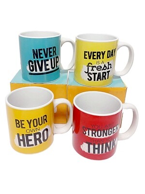 Never GIve Up Mug (Set of 4) R55 each