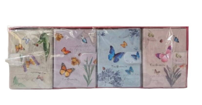The Butterfly Plastic Cover Notebook with Clip A7 24PC