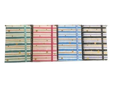 Horizontal  lines with Gold Dots Notebook  A6 24PC