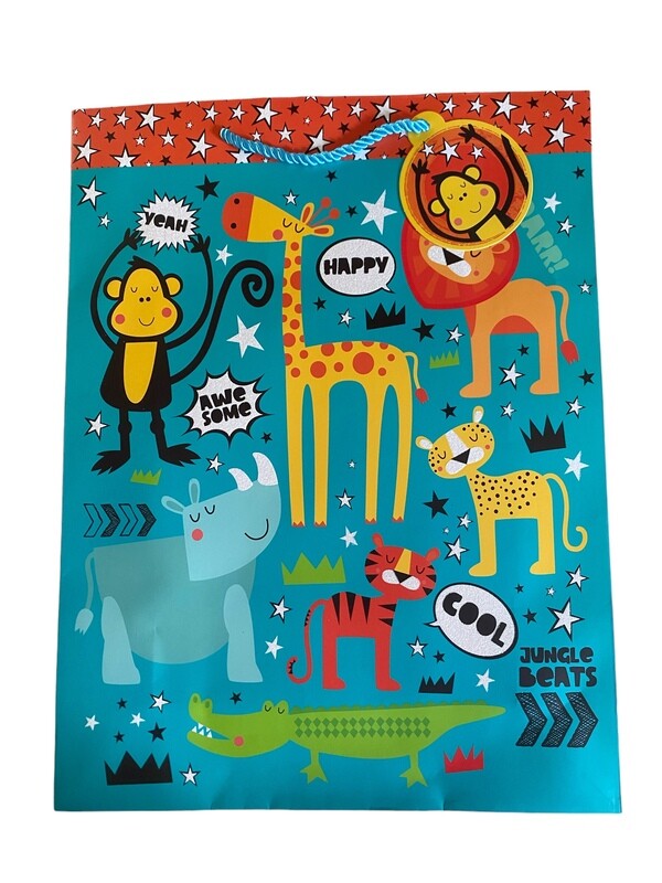 Jungle Beats Monkey Large Gift Bag  PK3 (R22.50 Each)