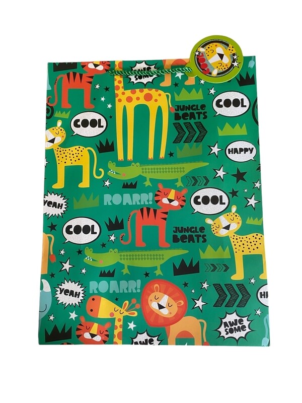 Jungle Beats Leopard Medium Gift Bag PK3 (R17.50 Each)