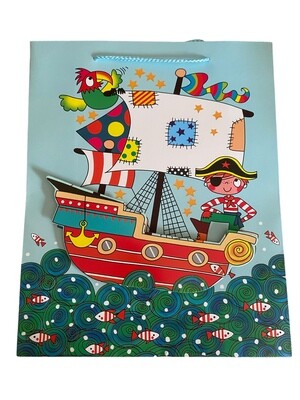 Pop Up Pirate Ship Gift Bag Medium PK3 (R15.50 Each)