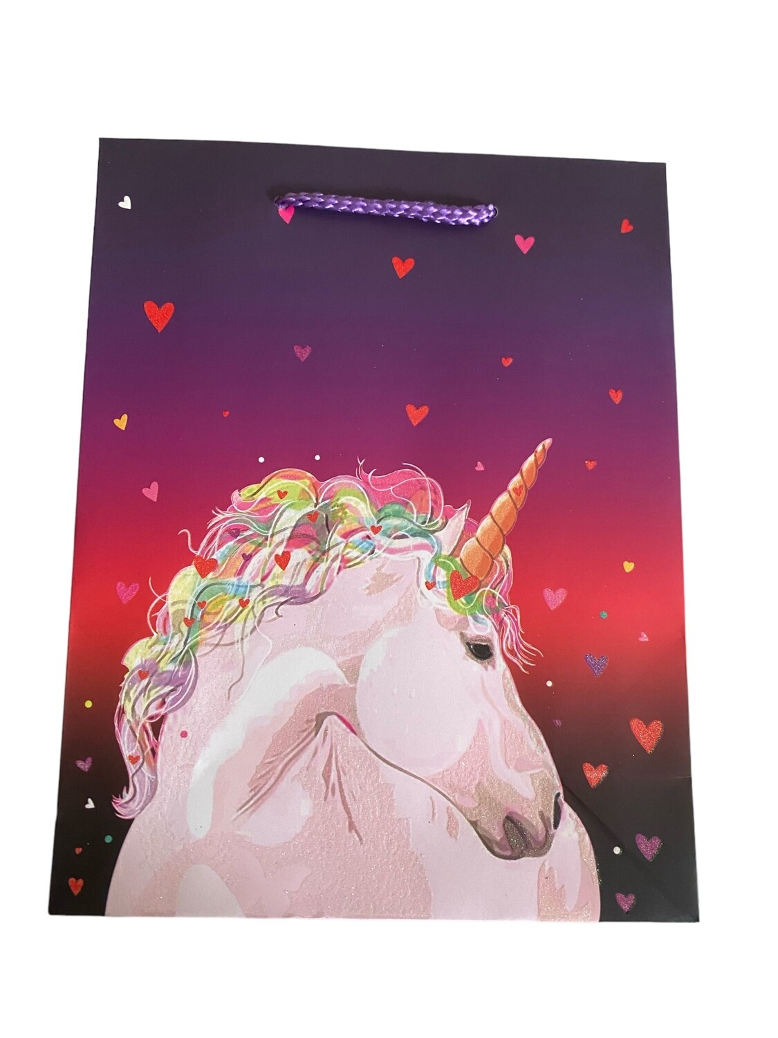 Unicorn With Hearts Medium Gift Bag PK3 (R15.50 Each)
