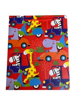 Animals Driving Giraffe large Gift Bag PK3 (R19.50 Each)