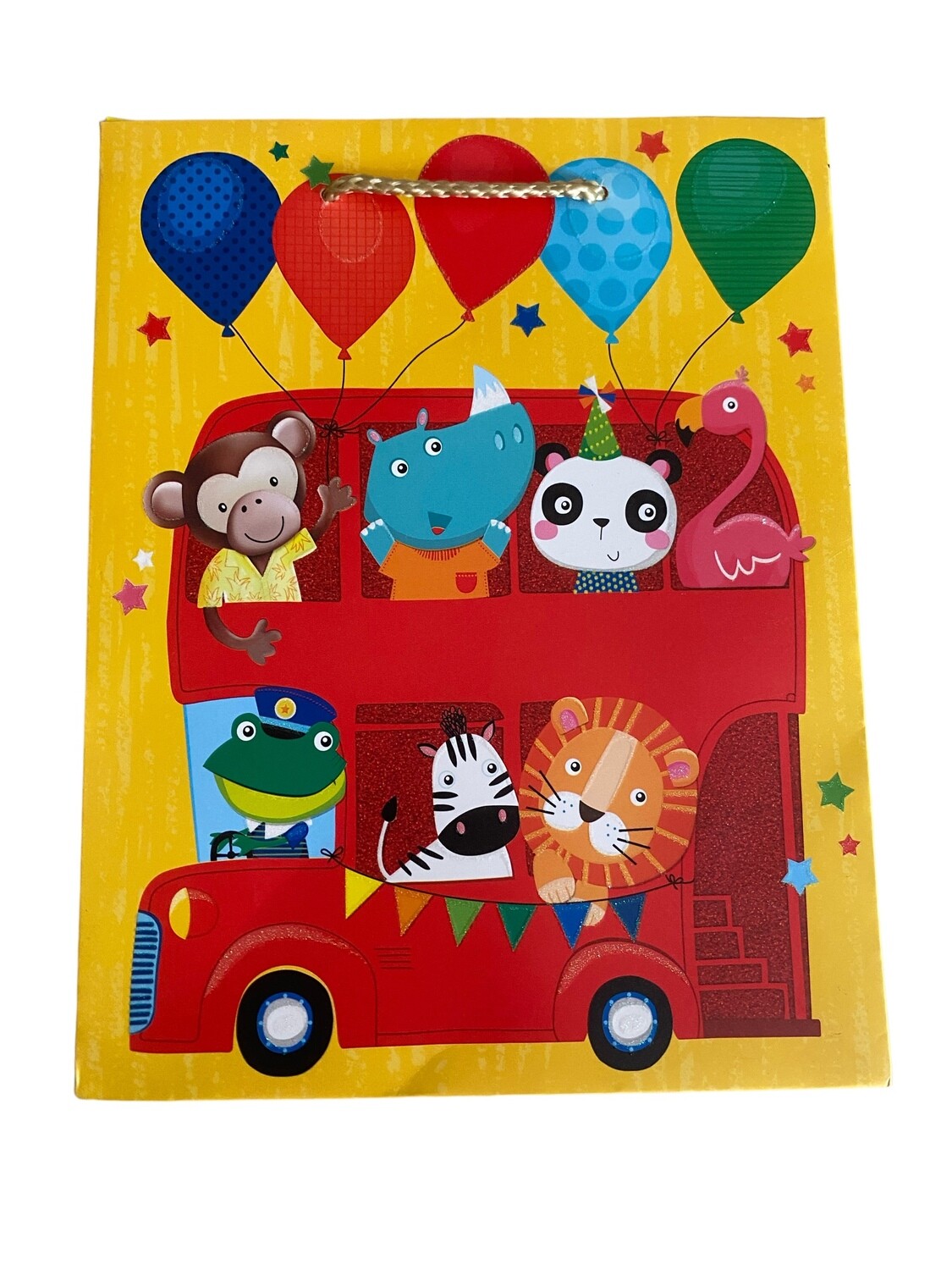 Animals Red Bus Medium Gift Bag PK3 (R15.50 Each)