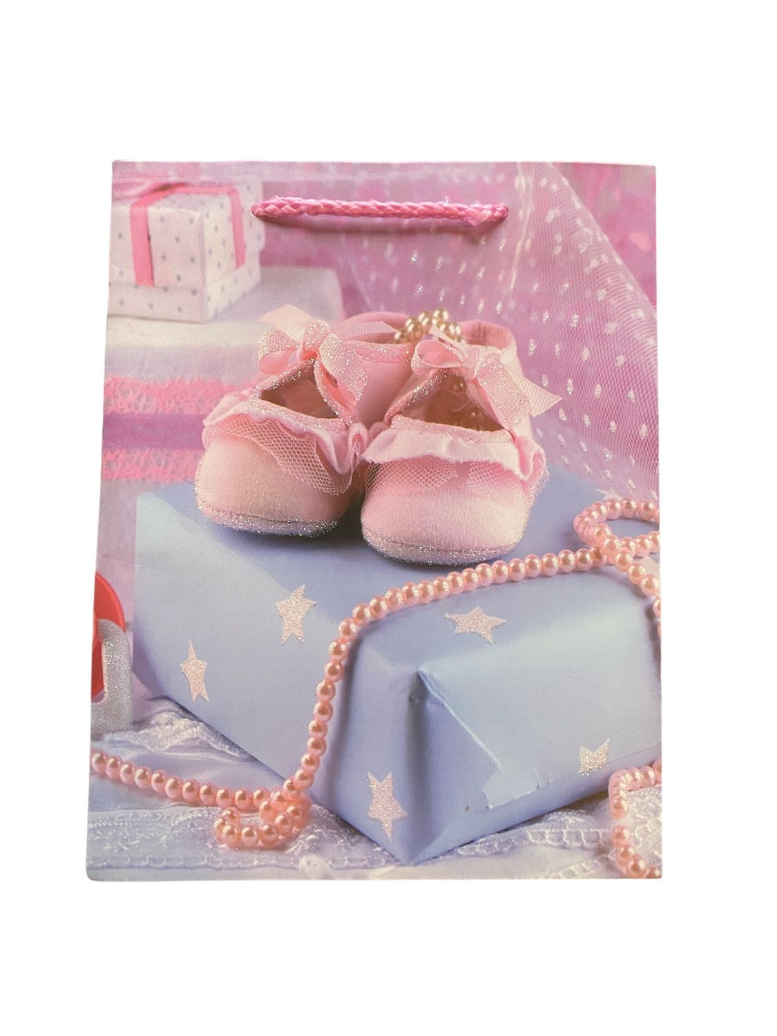 Baby Booties pink with Present Gift Bag Small PK3 (R10 Each)