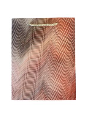 Wavy Glitter Dark Brown Gift Bag Medium PK3 (R12.50 Each)