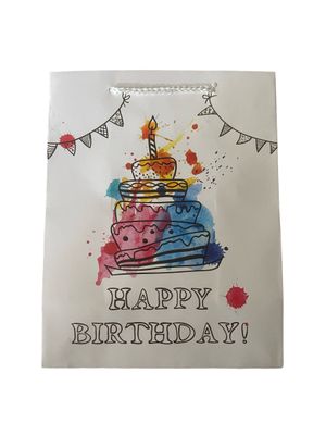 Happy Birthday Cake Splash Gift Bag Large PK3 (R15 Each)