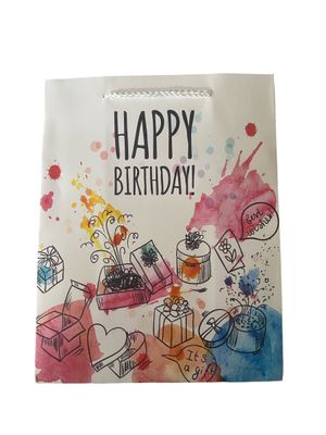 Happy Birthday Presents Splash Gift Bag Medium PK3 (R12.50 Each)