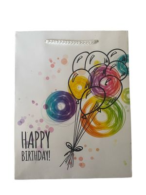 Happy Birthday Balloons Swirl Gift Bag Medium PK3 (R12.50 Each)