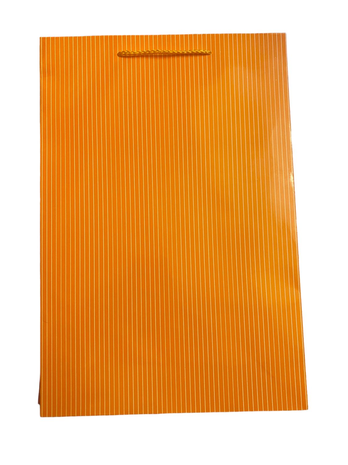 Orange with White Lines Medium Gift Bag