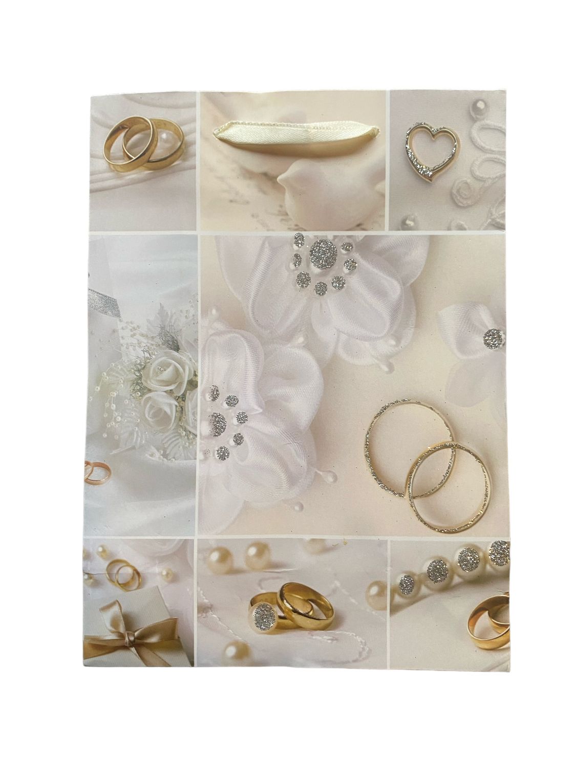 Wedding Rings With White Flowers Large Gift Bag PK3 (R13.50 Each)