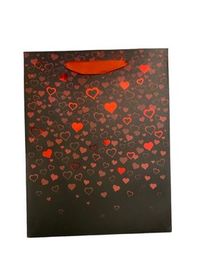 Hearts Black Gift Bag Large PK 3 (R15 Each)