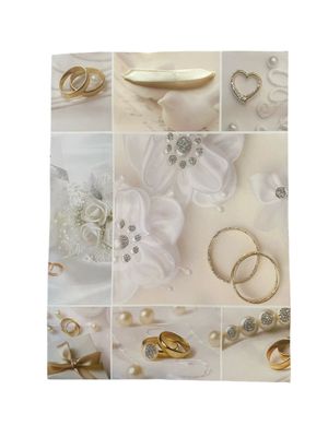 Wedding Rings With White Flowers Small Gift Bag PK3 (R10 Each)
