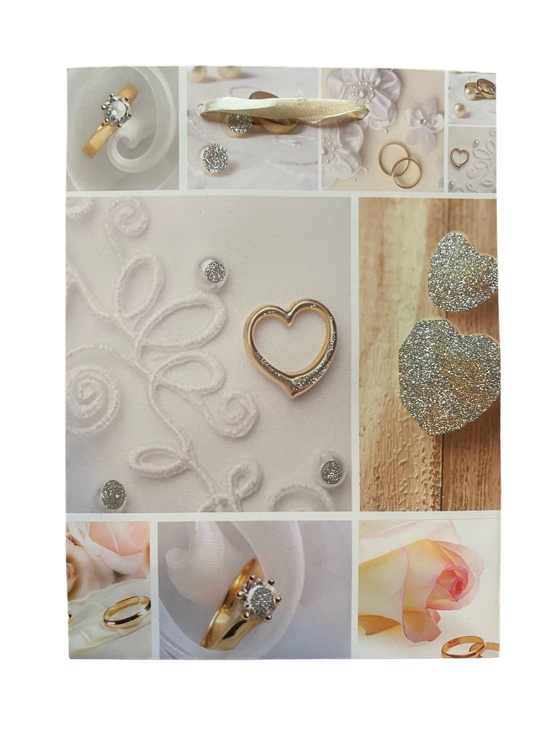 Heart Silver Glitter Small Gift Bag PK3 (R10 Each)