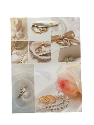 Wedding Rings With White Flowers Small Gift Bag PK3 (R10 Each)