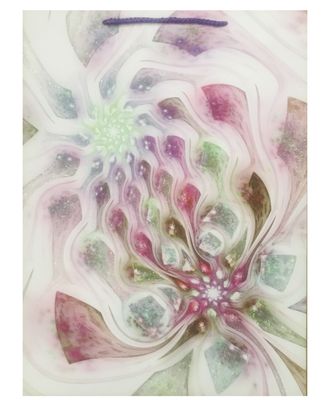 Flower art Purple Glitter Large Gift Bag PK3 (R19.50 Each)