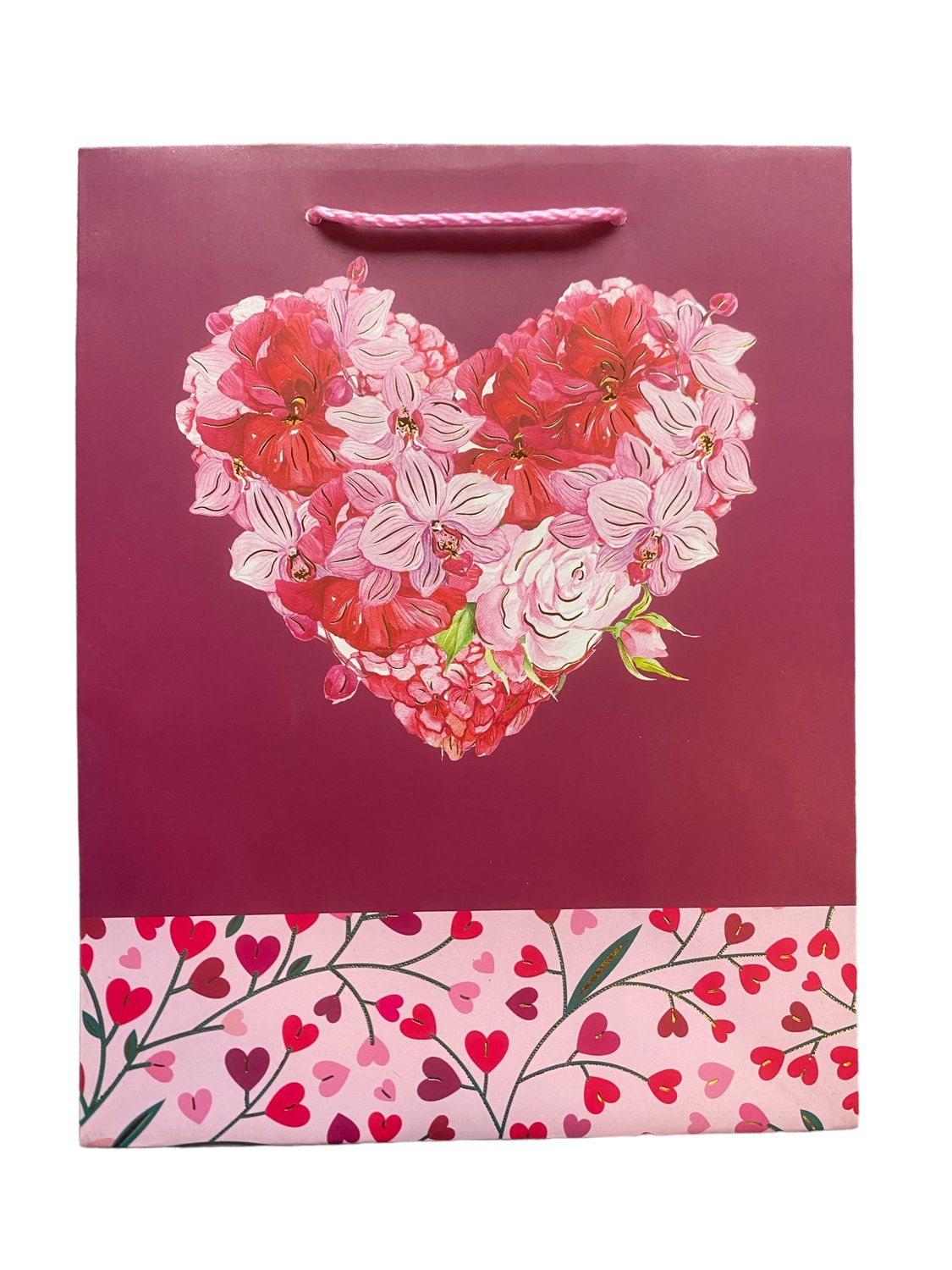 Floral Heart Small Gift Bag PK3 (R10.50 Each)