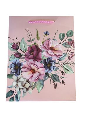 Flowers Peach Small Gift Bag PK3 (R10.50 Each)