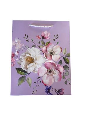 Flowers Purple Small Gift Bag PK3 (R10.50 Each)