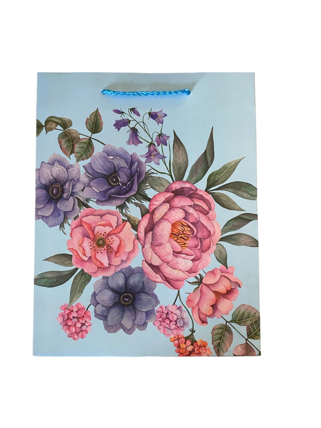 Flowers Blue Small Gift Bag PK3 (R10.50 Each)