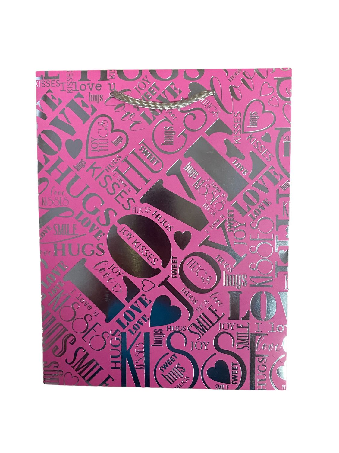 LOVE JOY Pink Medium Gift Bag PK3 (R15.50 Each)