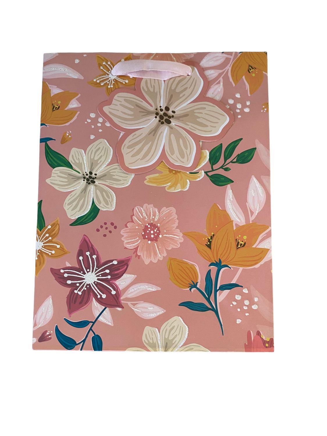 Flowers Peach Large Gift Bag  PK3 (R25 Each)